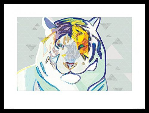 1art1 Raubkatzen Poster Kunstdruck Bild und MDF-Rahmen Schwarz - The Tiger In Winter, Turnowsky (80 x 60cm) von 1art1