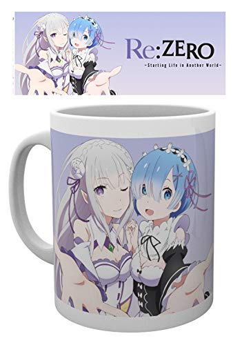 1art1 Re:Zero Anime Kara Hajimeru Isekai Seikatsu, Duo Foto-Tasse Kaffeetasse (9x8 cm) + 1x Überraschungs-Sticker von 1art1