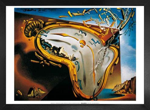 1art1 Salvador Dali Poster Kunstdruck Bild und MDF-Rahmen - Die Weichen Uhren (70 x 50cm) von 1art1