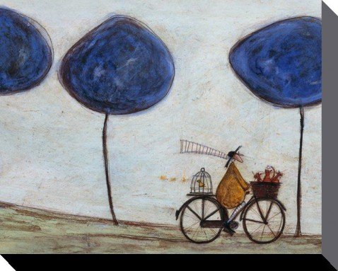 1art1 Sam Toft Poster Mr Mustard, Joyce Greenfields Und Katzentrio Machen Eine Fahrradtour Bilder Leinwand-Bild Auf Keilrahmen | XXL-Wandbild Poster Kunstdruck Als Leinwandbild 50x40 cm von 1art1