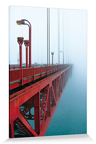 1art1 San Francisco Poster Golden Gate Brücke In Den Nebel Bilder Leinwand-Bild Auf Keilrahmen | XXL-Wandbild Poster Kunstdruck Als Leinwandbild 180x120 cm von 1art1