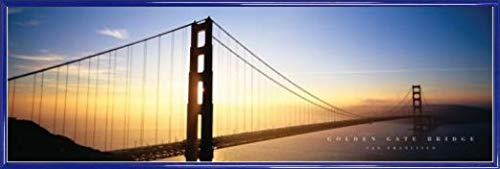 1art1 San Francisco Poster Midi-Poster und Kunststoff-Rahmen - Golden Gate Bridge (91 x 30cm) von 1art1