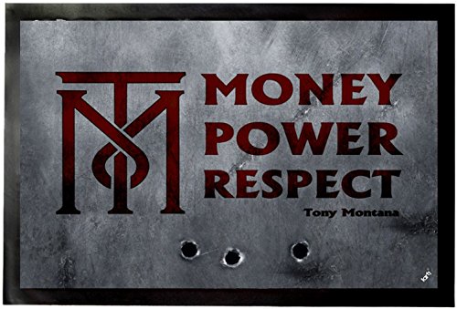 1art1 Scarface Money, Power, Respect, Tony Montana Fußmatte Dekomatte Innenbereich | Design Türmatte 60x40 cm von 1art1