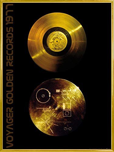 1art1 Schallplatten Poster Kunstdruck Bild und Kunststoff-Rahmen - Klänge Der Erde, Voyager Golden Records (80 x 60cm) von 1art1