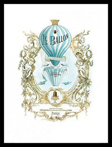 1art1 Spiegel Poster Kunstdruck Bild und MDF-Rahmen Schwarz - Le Ballon, Wendy Paula Patterson (80 x 60cm) von 1art1