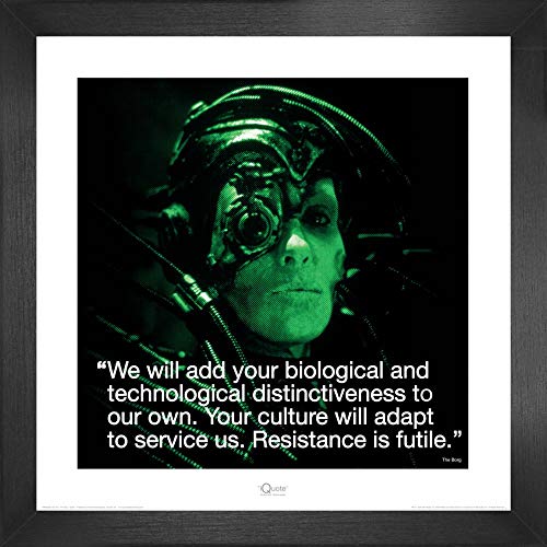 1art1 Star Trek Poster Kunstdruck Bild und MDF-Rahmen - Wir Sind Die Borg, Widerstand Ist Zwecklos (40 x 40cm) von 1art1