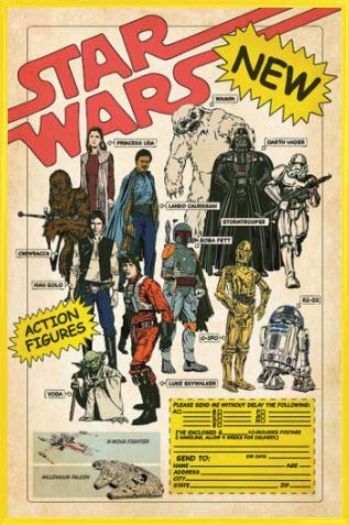 1art1 Star Wars Poster Plakat | Bild und Kunststoff-Rahmen - Action Figures (91 x 61cm) von 1art1