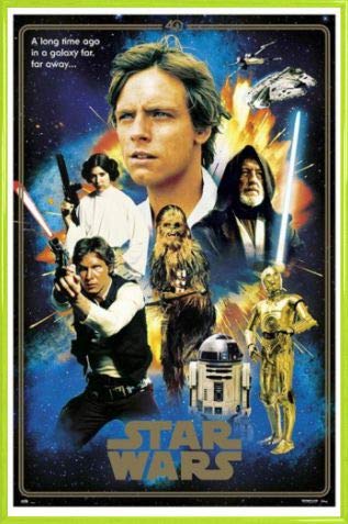 1art1 Star Wars Poster Plakat | Bild und Kunststoff-Rahmen - 40 Aniversario, Heroes (91 x 61cm) von 1art1