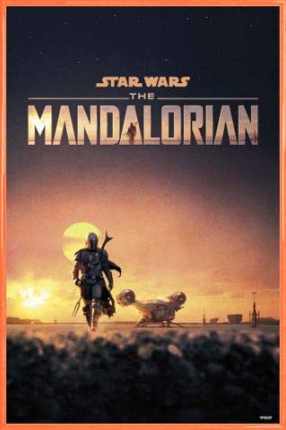 1art1 Star Wars Poster Plakat | Bild und Kunststoff-Rahmen - The Mandalorian (91 x 61cm) von 1art1