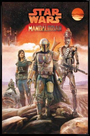 1art1 Star Wars Poster Plakat | Bild und Kunststoff-Rahmen - The Mandalorian Crew (91 x 61cm) von 1art1