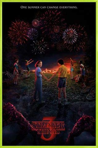 1art1 Stranger Things Poster Plakat | Bild und Kunststoff-Rahmen - 3, EIN Sommer Kann Alles Verändern (91 x 61cm) von 1art1