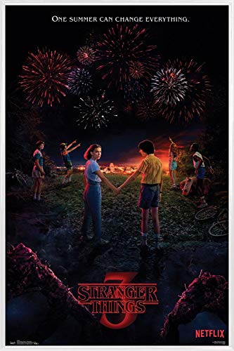 1art1 Stranger Things Poster Plakat | Bild und Kunststoff-Rahmen - 3, Key Art (91 x 61cm) von 1art1