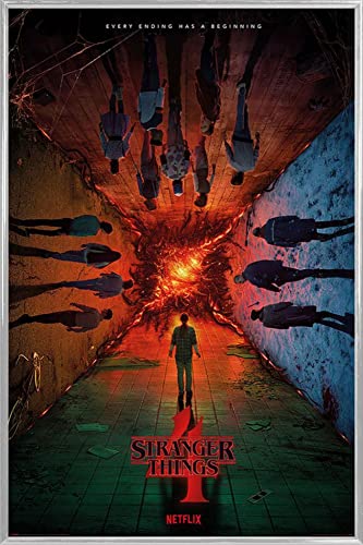 1art1 Stranger Things Poster Plakat | Bild und Kunststoff-Rahmen - 4 Every Ending Has A Beginning (91 x 61cm) von 1art1