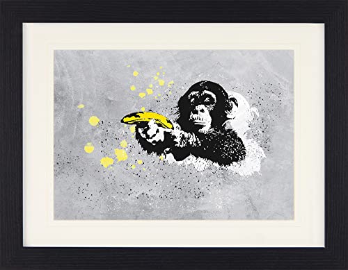 1art1 Streetart Poster Banksy, AFFE mit Bananenpistole Gerahmtes Bild Mit Edlem Passepartout | Wand-Bilder | Im Bilderrahmen 40x30 cm 1art1 Streetart Poster Banksy, AFFE mit Bananenpistole Gerahmtes Bild Mit Edlem Passepartout | Wand-Bilder | Im Bilderrahmen 40x30 cm von 1art1