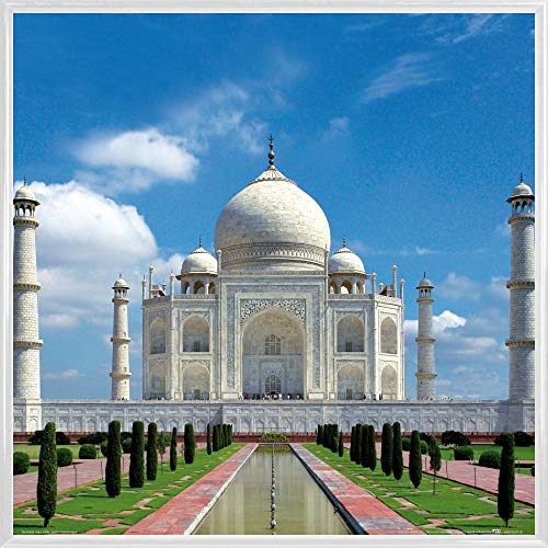 1art1 Taj Mahal Poster Kunstdruck Bild und Kunststoff-Rahmen - Das Weltwunder, Agra, Indien (40 x 40cm) von 1art1