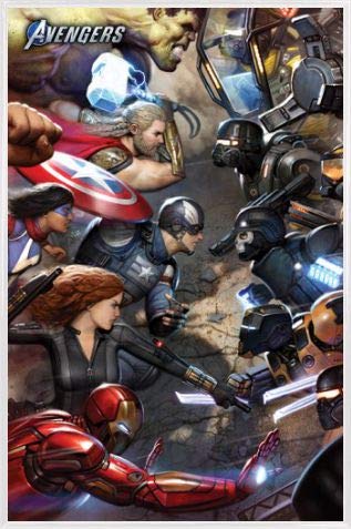 1art1 The Avengers Poster Plakat | Bild und Kunststoff-Rahmen - Gamerverse Face Off (91 x 61cm) von 1art1