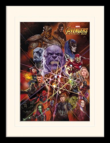 1art1 The Avengers Poster Infinity War, Gauntlet Character Collage Gerahmtes Bild Mit Edlem Passepartout | Wand-Bilder | Im Bilderrahmen 40x30 cm von 1art1