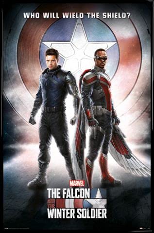 1art1 The Falcon and The Winter Soldier Poster Plakat | Bild und Kunststoff-Rahmen - Wield The Shield (91 x 61cm) von 1art1