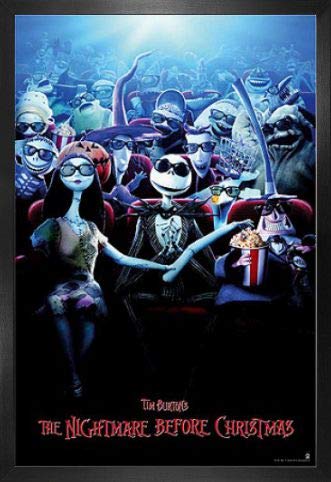 1art1 The Nightmare Before Christmas Poster Plakat | Bild und MDF-Rahmen - Tim Burton (91 x 61cm) von 1art1