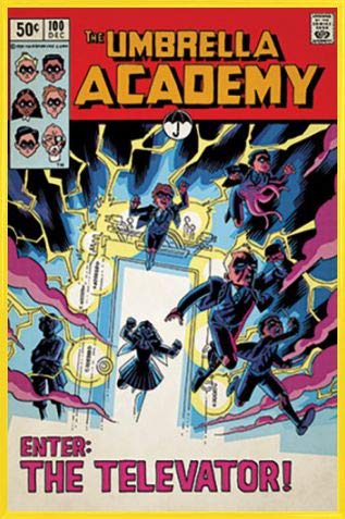 1art1 The Umbrella Academy Poster Plakat | Bild und Kunststoff-Rahmen - Enter The Elevator (91 x 61cm) von 1art1