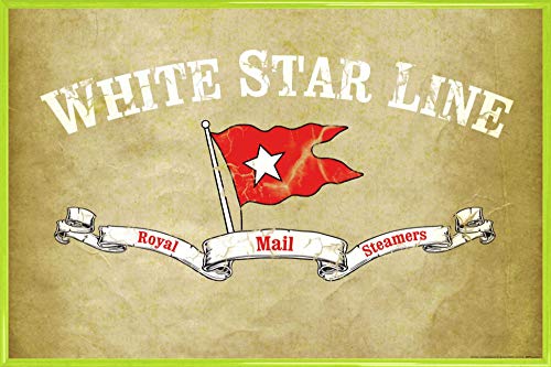 1art1 Titanic Poster Plakat | Bild und Kunststoff-Rahmen - White Star Line Banner (91 x 61cm) von 1art1