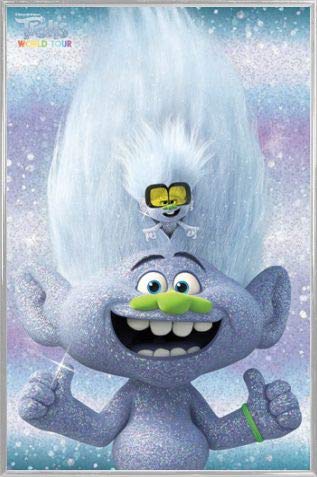 1art1 Trolls Poster Plakat | Bild und Kunststoff-Rahmen - World Tour Guy Diamond and Tiny (91 x 61cm) von 1art1