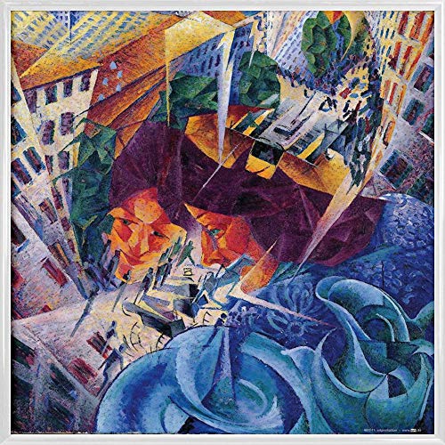 1art1 Umberto Boccioni Poster Kunstdruck Bild und Kunststoff-Rahmen - Simultanvisionen, 1911-12 (40 x 40cm) von 1art1