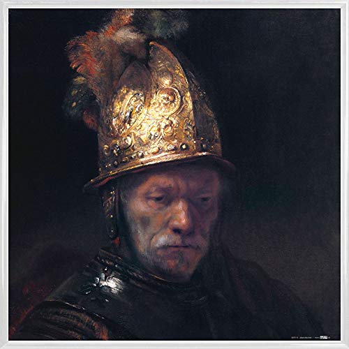 1art1 Unbekannter Künstler Poster Kunstdruck Bild und Kunststoff-Rahmen - Der Mann Mit Dem Goldhelm, Ca.. 1650, Schule Rembrandts (40 x 40cm) von 1art1