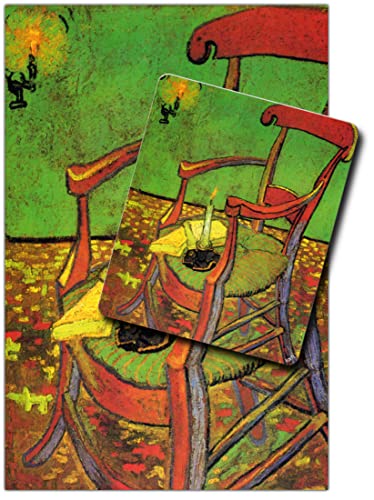 1art1 Vincent Van Gogh, Der Stuhl Gauguins In Arles Mit Büchern Und Kerze, 1888 1 Kunstdruck Bild (120x80 cm) + 1 Mauspad (23x19 cm) Geschenkset von 1art1