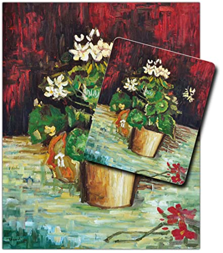 1art1 Vincent Van Gogh, Geranie In Einem Blumentopf, 1886 1 Kunstdruck Bild (50x40 cm) + 1 Mauspad (23x19 cm) Geschenkset von 1art1