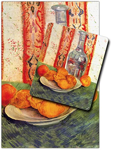 1art1 Vincent Van Gogh, Stillleben Mit Flasche Und Zitronen Auf Einem Teller 1 Kunstdruck Bild (120x80 cm) + 1 Mauspad (23x19 cm) Geschenkset von 1art1