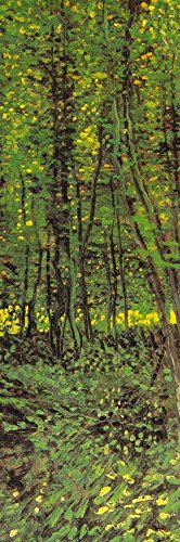 1art1 Vincent Van Gogh Poster Bäume Und Unterholz, 1887 Bilder Leinwand-Bild Auf Keilrahmen | XXL-Wandbild Poster Kunstdruck Als Leinwandbild 150x50 cm von 1art1