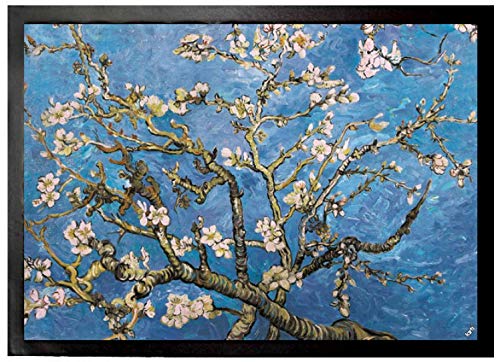 1art1 Vincent Van Gogh Blühende Mandelbaumzweige, 1890 Fußmatte Dekomatte Innenbereich | Design Türmatte 70x50 cm von 1art1
