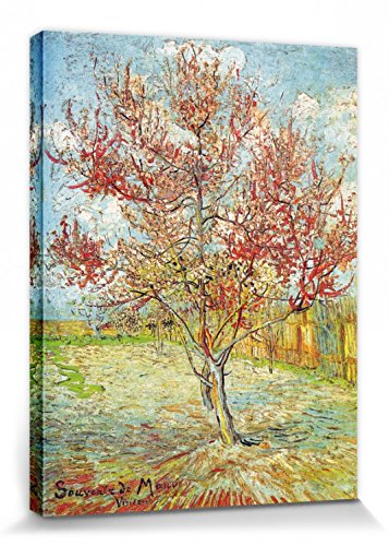 1art1 Vincent Van Gogh Poster Blühender Pfirsichbaum, Erinnerung An Mauve, 1888 Bilder Leinwand-Bild Auf Keilrahmen | XXL-Wandbild Poster Kunstdruck Als Leinwandbild 40x30 cm von 1art1