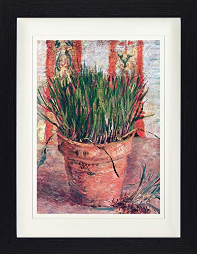 1art1 Vincent Van Gogh Poster Blumentopf Mit Schnittlauch, 1887 Gerahmtes Bild Mit Edlem Passepartout | Wand-Bilder | Im Bilderrahmen 40x30 cm von 1art1
