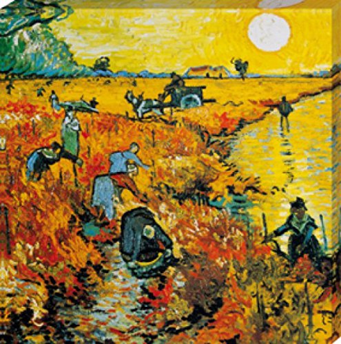 1art1 Vincent Van Gogh Poster Der Rote Weingarten, 1888 Bilder Leinwand-Bild Auf Keilrahmen | XXL-Wandbild Poster Kunstdruck Als Leinwandbild 70x70 cm von 1art1