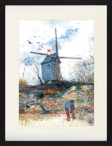 1art1 Vincent Van Gogh Poster Die Mühle Von La Galette III, 1886 Gerahmtes Bild Mit Edlem Passepartout | Wand-Bilder | Im Bilderrahmen 80x60 cm von 1art1