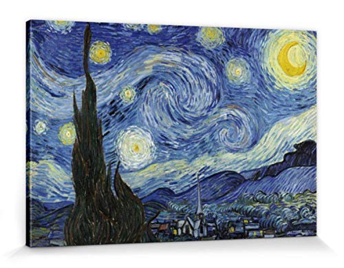 1art1 Vincent Van Gogh Poster Die Sternennacht, 1889 Bilder Leinwand-Bild Auf Keilrahmen | XXL-Wandbild Poster Kunstdruck Als Leinwandbild 180x120 cm von 1art1