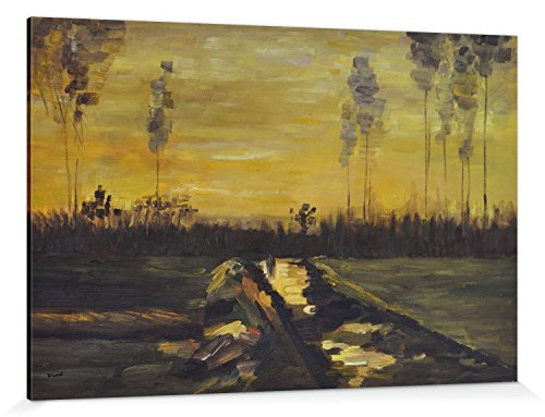 1art1 Vincent Van Gogh Poster Landschaft In Der Abenddämmerung, 1885 Bilder Leinwand-Bild Auf Keilrahmen | XXL-Wandbild Poster Kunstdruck Als Leinwandbild 180x120 cm von 1art1