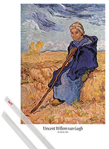 1art1 Vincent Van Gogh Plakat | Bild (91x61 cm) Die Schäferin Nach Millet, 1889 + EIN Paar Posterleisten, Transparent von 1art1
