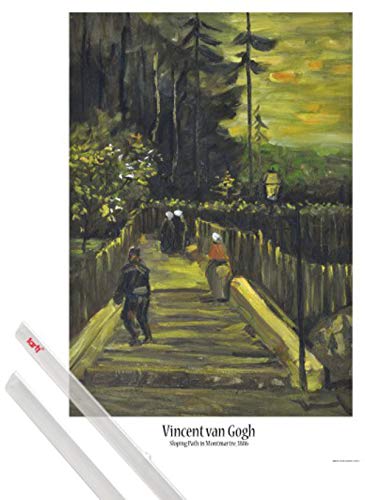 1art1 Vincent Van Gogh Plakat | Bild (91x61 cm) Kleiner Weg Am Montmartre, 1886 + EIN Paar Posterleisten, Transparent von 1art1