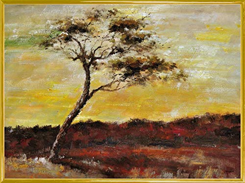1art1 Vincent Van Gogh Poster Kunstdruck Bild und Kunststoff-Rahmen - Baum, Vom Wind Gepeitscht, 1883 (80 x 60cm) von 1art1