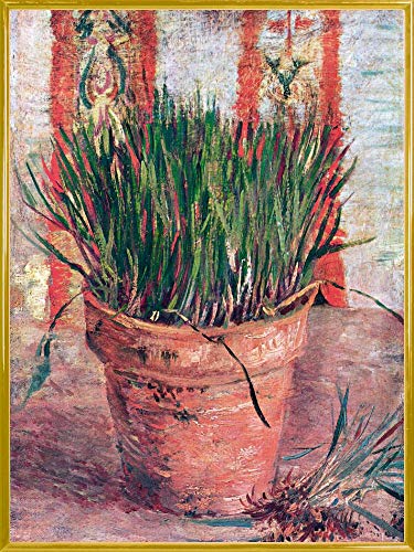 1art1 Vincent Van Gogh Poster Kunstdruck Bild und Kunststoff-Rahmen - Blumentopf Mit Schnittlauch, 1887 (80 x 60cm) von 1art1