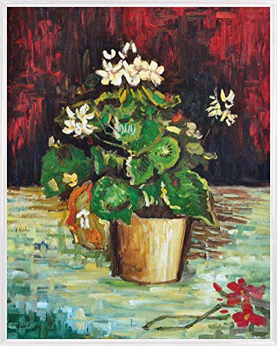 1art1 Vincent Van Gogh Poster Kunstdruck Bild und Kunststoff-Rahmen - Geranie In Einem Blumentopf, 1886 (50 x 40cm) von 1art1