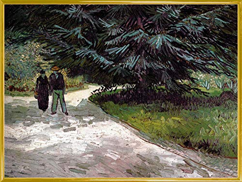 1art1 Vincent Van Gogh Poster Kunstdruck Bild und Kunststoff-Rahmen - Mann Und Frau In Park, Der Garten des Dichters (80 x 60cm) von 1art1