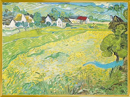 1art1 Vincent Van Gogh Poster Kunstdruck Bild und Kunststoff-Rahmen - Sonnige Wiese Bei Auvers, 1890 (80 x 60cm) von 1art1