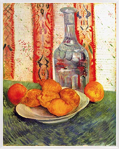 1art1 Vincent Van Gogh Poster Kunstdruck Bild und Kunststoff-Rahmen - Stillleben Mit Flasche Und Zitronen Auf Einem Teller (50 x 40cm) von 1art1
