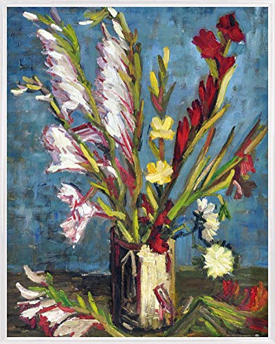 1art1 Vincent Van Gogh Poster Kunstdruck Bild und Kunststoff-Rahmen - Vase Mit Gladiolen, 1886 (50 x 40cm) von 1art1