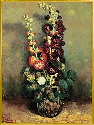 1art1 Vincent Van Gogh Poster Kunstdruck Bild und Kunststoff-Rahmen - Vase Mit Malven, 1886 (80 x 60cm) von 1art1