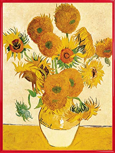 1art1 Vincent Van Gogh Poster Kunstdruck Bild und Kunststoff-Rahmen - Vierzehn Sonnenblumen In Einer Vase, 1888 (80 x 60cm) von 1art1